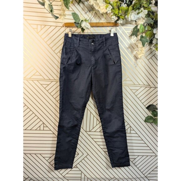 DIESLE Women's Black Gold Crop Navy Blue Skinny Buckle Sides Adjust Size 36 - Picture 1 of 9